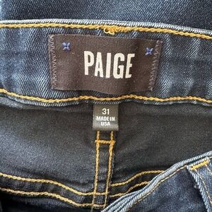 PAIGE Men's Indigo Jeans with Gold Stitching